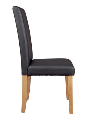 Black dining chairs with solid beech wood legs