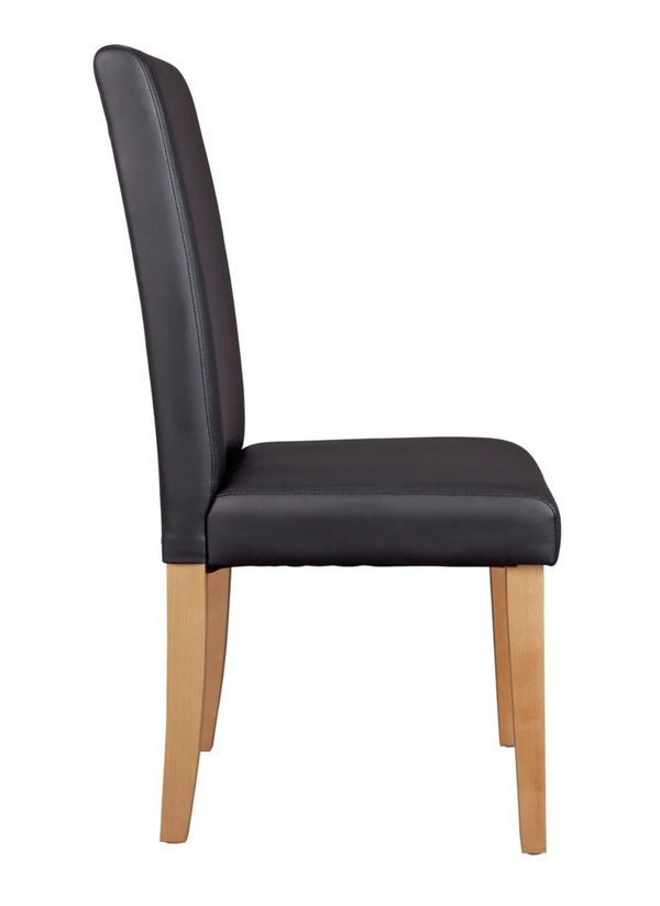 Black dining chairs with solid beech wood legs