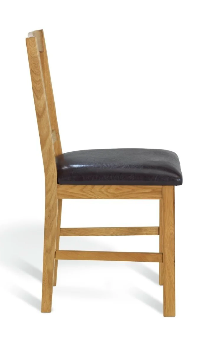 Pair of solid oak slat chairs 17643989