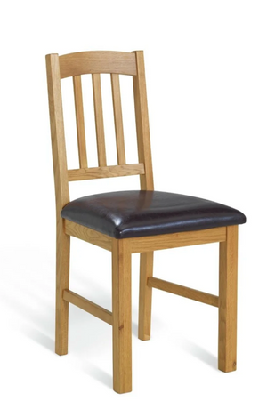 Pair of solid oak slat chairs 17643989
