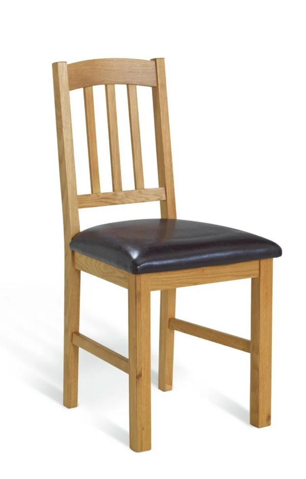 Pair of solid oak slat chairs 17643989