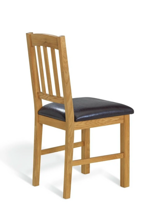 Pair of solid oak slat chairs 17643989