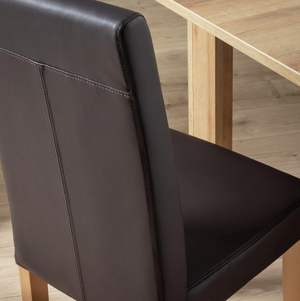 Brown midback dining chairs with 45cm seat height for dining tables