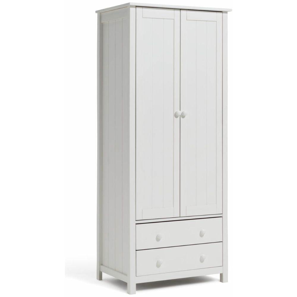 Scandinavia 2 Door 2 Drawer Wardrobe - White 16216977