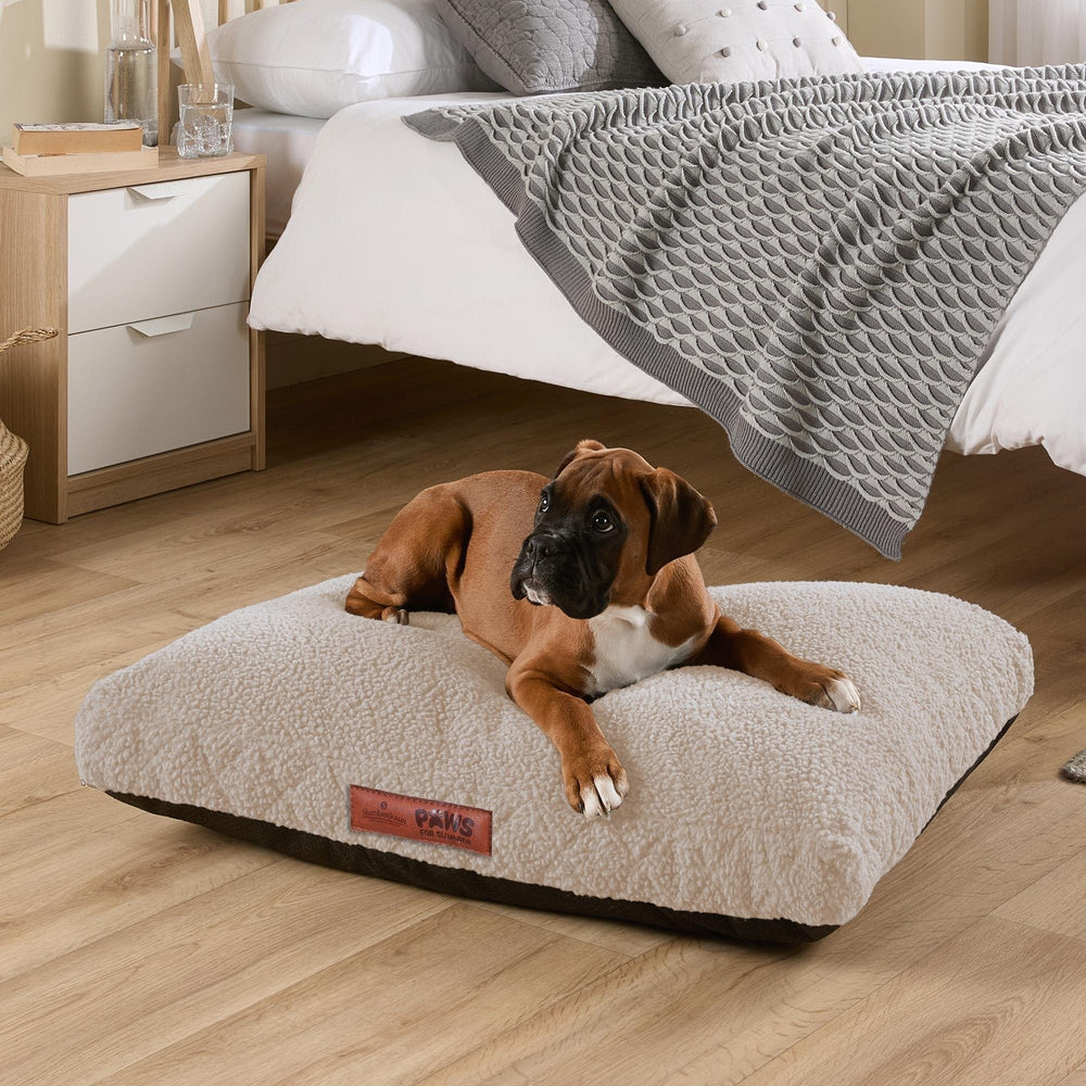 Paws For Slumber Sherpa Natural Pet Bed-Medium 14884095