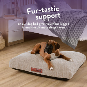 Paws For Slumber Sherpa Natural Pet Bed-Medium 14884095