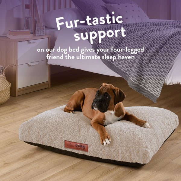 Paws For Slumber Sherpa Natural Pet Bed-Medium 14884095