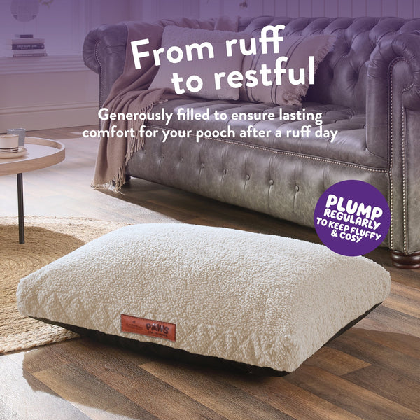 Paws For Slumber Sherpa Natural Pet Bed-Medium 14884095