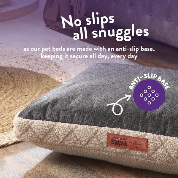 Paws For Slumber Sherpa Natural Pet Bed-Medium 14884095