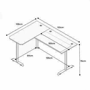 X Rocker Panther XL Reversible Corner Gaming Desk - Black 17511176