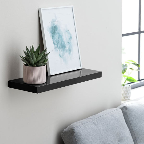 Jak 60cm Floating Shelf - Black Gloss 18753816