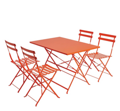 4 Seater Folding Metal chairs only in Orange 13293593