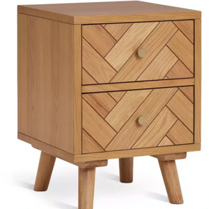 2 Drawer Bedside Table Oak - 17850349