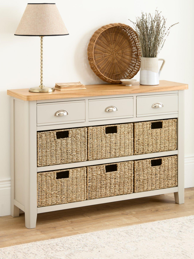 Malone 3 Drawer, 6 Basket Sideboard - contains Solid Wood VZNNC
