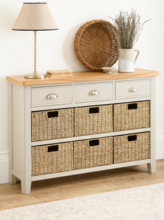 Malone 3 Drawer, 6 Basket Sideboard - contains Solid Wood VZNNC