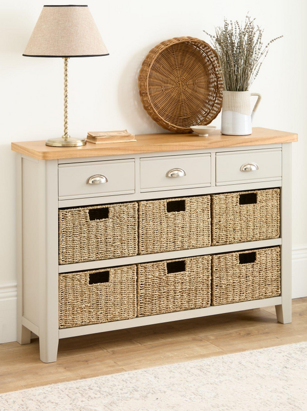Malone 3 Drawer, 6 Basket Sideboard - contains Solid Wood VZNNC
