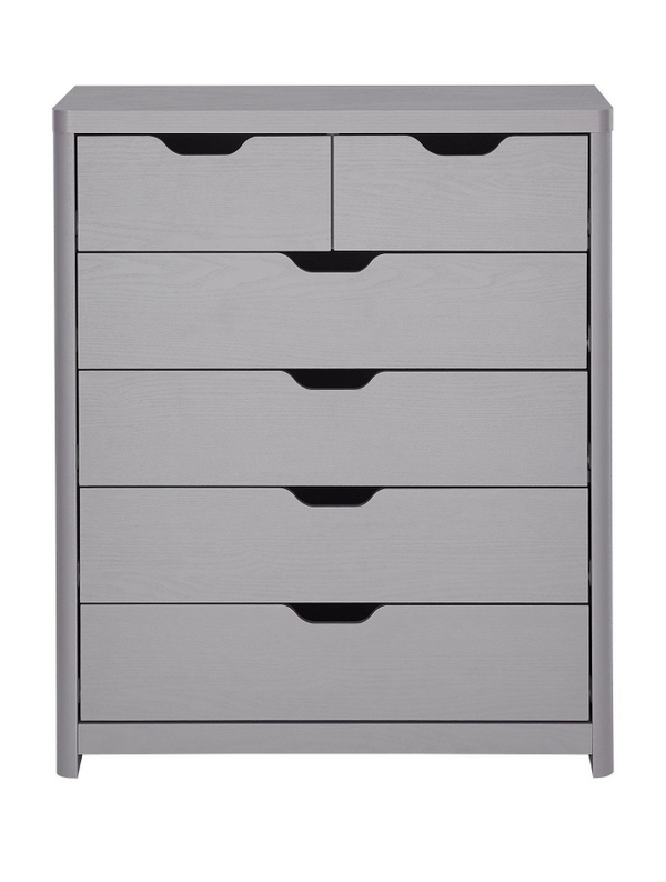 Aspen 4 + 2 Drawer Chest - Grey Oak Effect PGNNA
