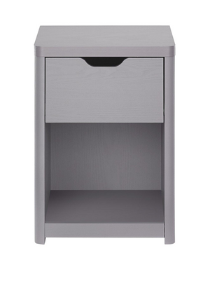 Aspen 1 Drawer Bedside Chest - Grey Oak Effect PGNN6