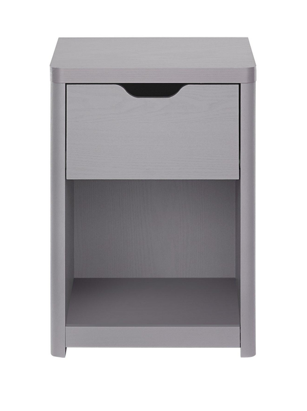 Aspen 1 Drawer Bedside Chest - Grey Oak Effect PGNN6