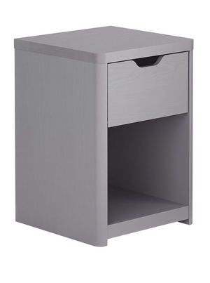 Aspen 1 Drawer Bedside Chest - Grey Oak Effect PGNN6