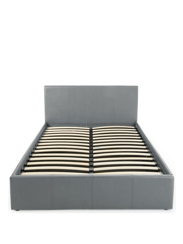 Marston Faux Leather Side Lift Up Storage Ottoman Small Double Bed - Grey - FSC® Certified WI3SH