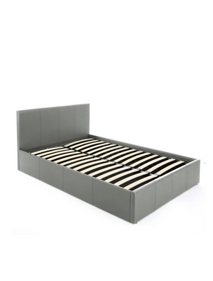 Marston Faux Leather Side Lift Up Storage Ottoman Small Double Bed - Grey - FSC® Certified WI3SH