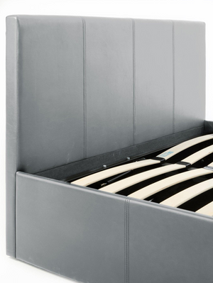 Marston Faux Leather Side Lift Up Storage Ottoman Small Double Bed - Grey - FSC® Certified WI3SH