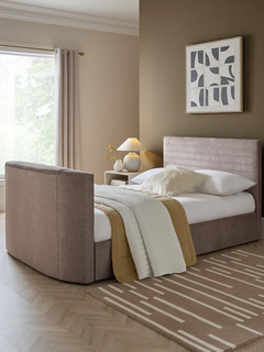 Corrigan Double TV Bed King Size with Mattress Options - Taupe WTFFS