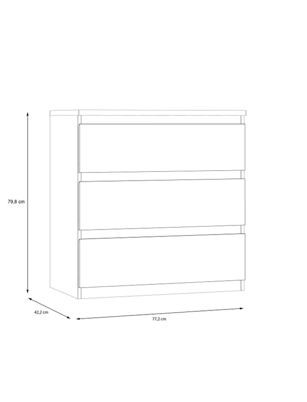 Lisson Chest of 3 Drawers - New Oak - FSC® Certified W9YYJ