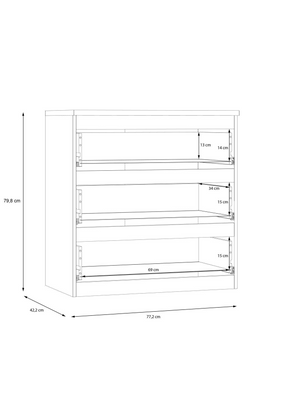 Lisson Chest of 3 Drawers - New Oak - FSC® Certified W9YYJ