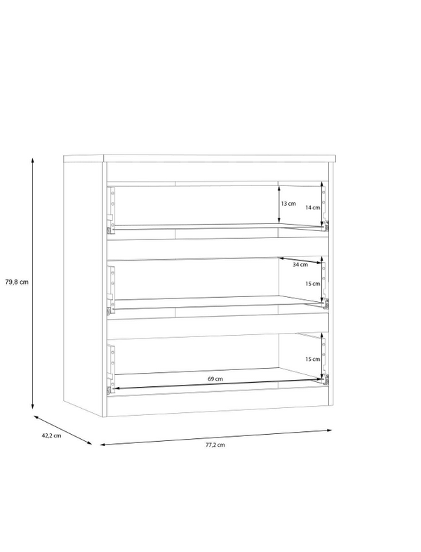 Lisson Chest of 3 Drawers - New Oak - FSC® Certified W9YYJ
