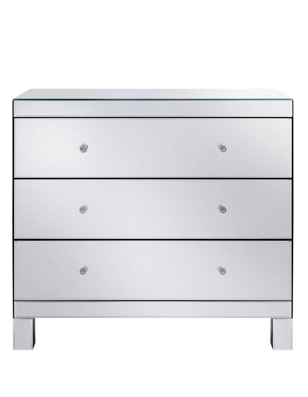Parisian Ready Assembled Mirrored Wide 3 Drawer Chest - FSC® Certified 4AAE3