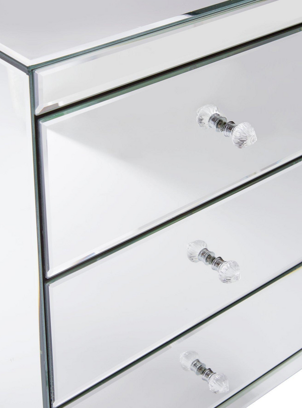 Parisian Ready Assembled Mirrored Wide 3 Drawer Chest - FSC® Certified 4AAE3