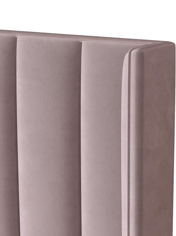 New Dakota Velvet End Lift Up Storage Ottoman Single Bed with Mattress Options - Antique Rose WTF6L