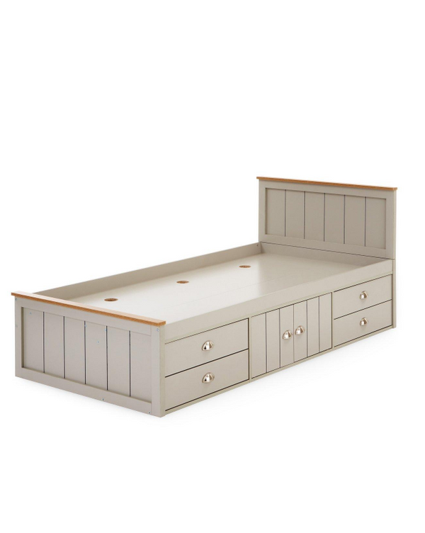 Atlanta Kids Single Bed with Drawer - Light Grey/Oak W8ZWE