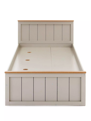 Atlanta Kids Single Bed with Drawer and Cupboard Storage plus Mattress Options - Light Grey/Oak W8BDG