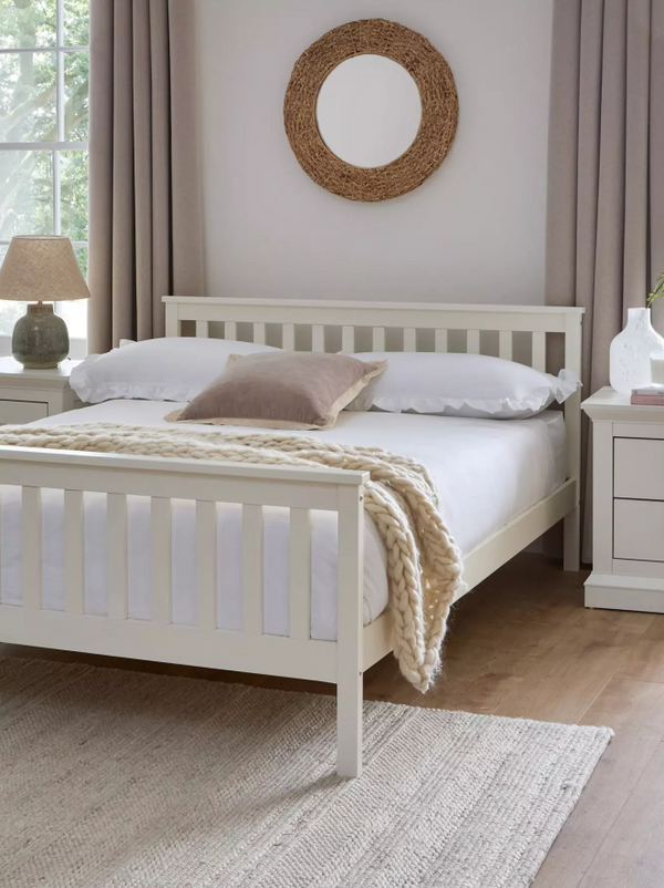 Dawson King Wooden Bed - White - FSC® Certified WOYMI