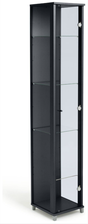 4 Shelf 1 Door Display Cabinet - Black 11999440