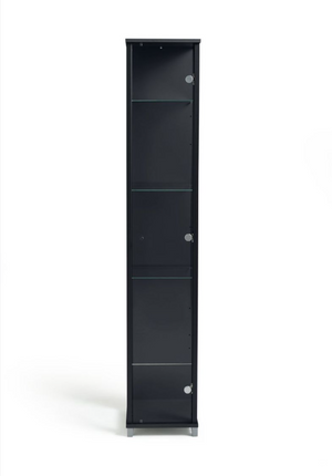 4 Shelf 1 Door Display Cabinet - Black 11999440