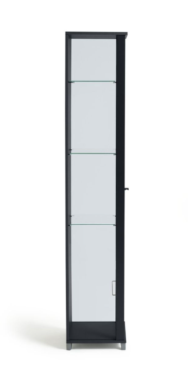 4 Shelf 1 Door Display Cabinet - Black 11999440