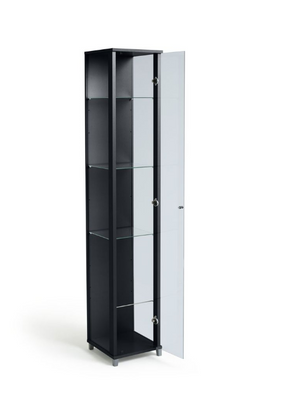 4 Shelf 1 Door Display Cabinet - Black 11999440