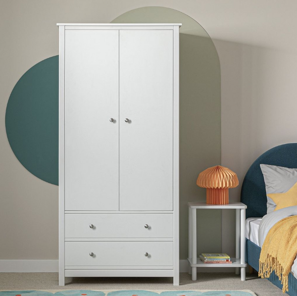 Habitat Brooklyn 2 Door 2 Drawer Wardrobe - White 14165295