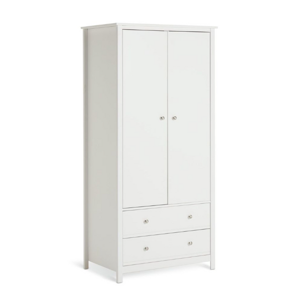 Habitat Brooklyn 2 Door 2 Drawer Wardrobe - White 14165295