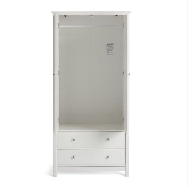 Habitat Brooklyn 2 Door 2 Drawer Wardrobe - White 14165295
