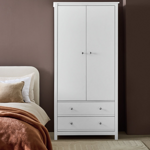 Habitat Brooklyn 2 Door 2 Drawer Wardrobe - White 14165295