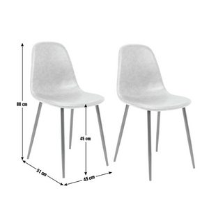 Habitat Beni Pair of Faux Leather Dining Chairs - Tan 14372617