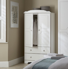 Nordic 2 Door 2 Drawer Wardrobe - White 14656670