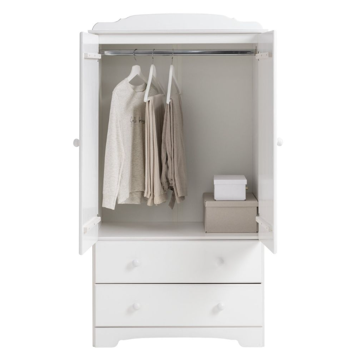 Nordic 2 Door 2 Drawer Wardrobe - White 14656670