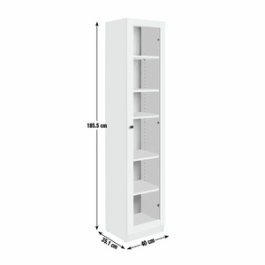 Carla 1 Door Display Cabinet - White 17293872