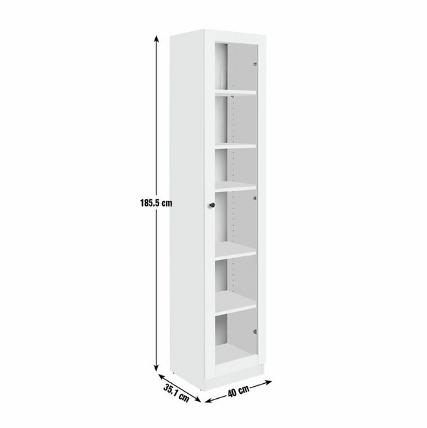 Carla 1 Door Display Cabinet - White 17293872
